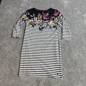 Joules Shift Dress Sz 10 Cottagecore Preppy Floral Striped Office Chic Feminine